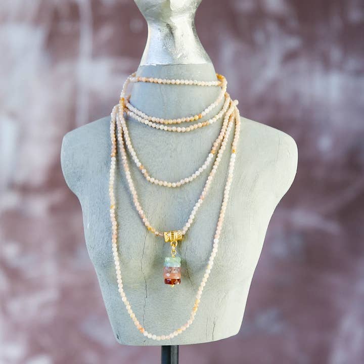 Catherine Page Jewelry - Wholesale Beaded/Pearl Necklace - Aramis Layering Necklace in Malachite3