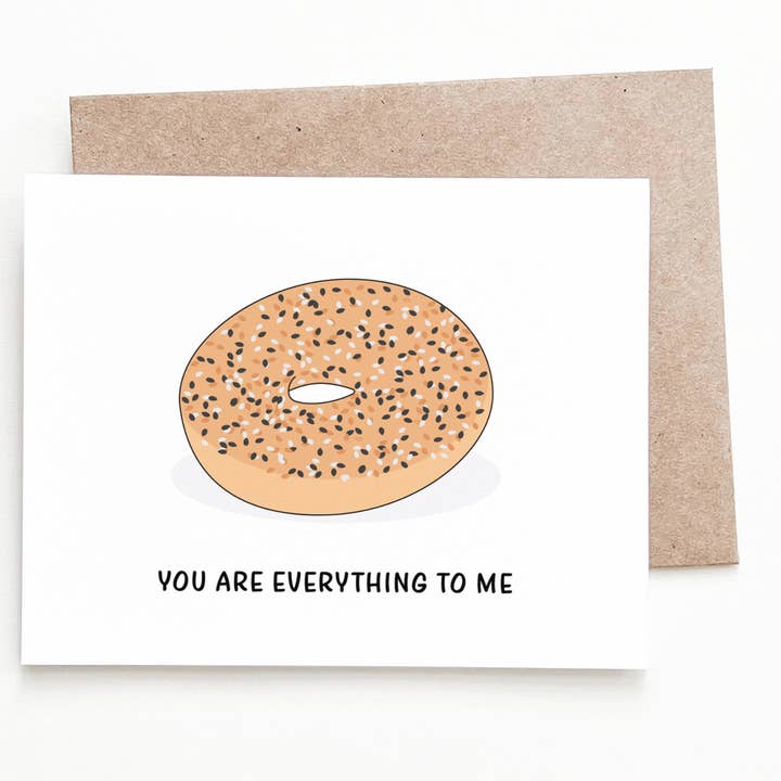 Everything Bagel Anniversary Card for wholesale by Nine Two Design