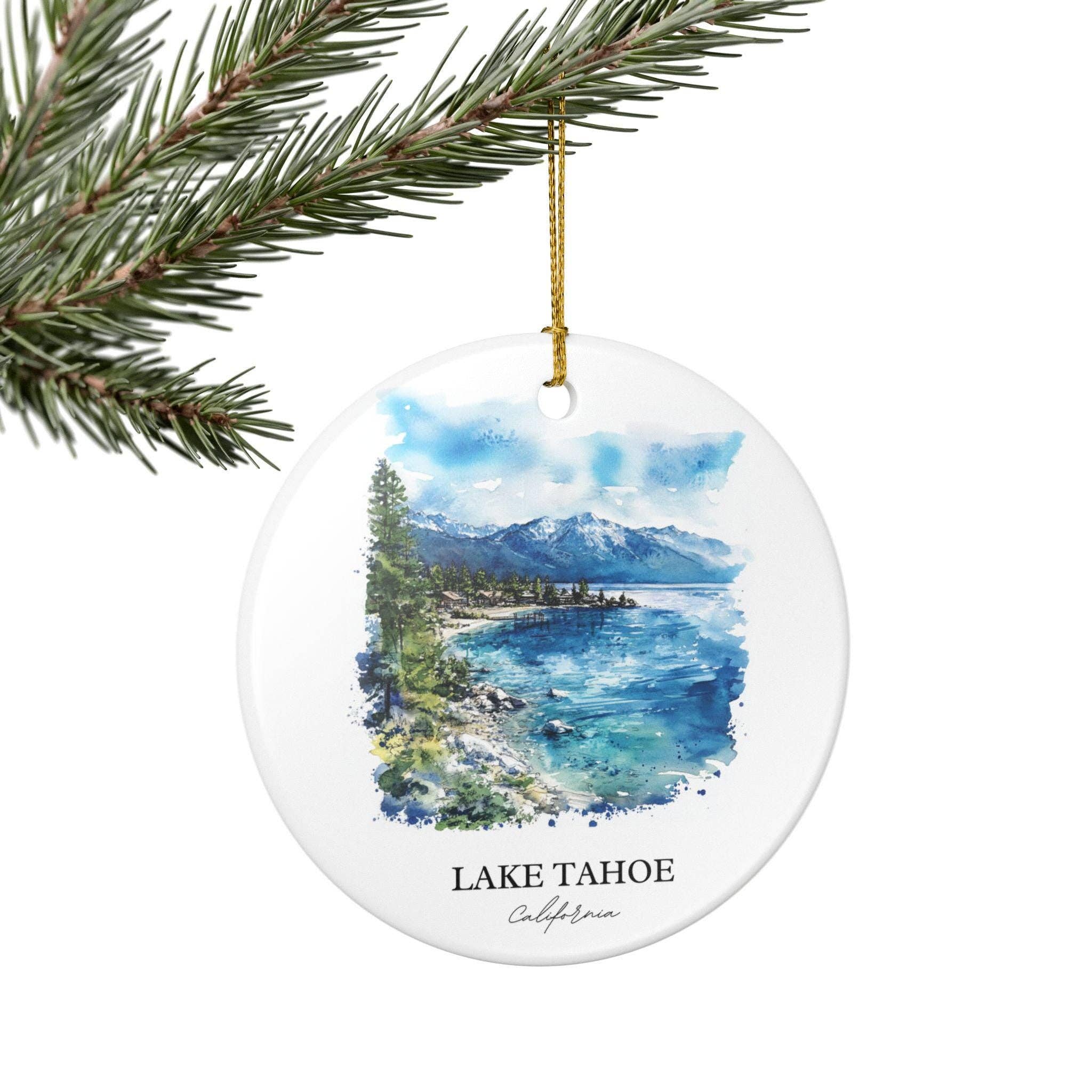 Premium Travel Art - Wholesale Ornament - Lake Tahoe Ornament: Unique Lake Tahoe Souvenir, Tahoe Xmas Decor, and Authentic Lake Tahoe California Gift4