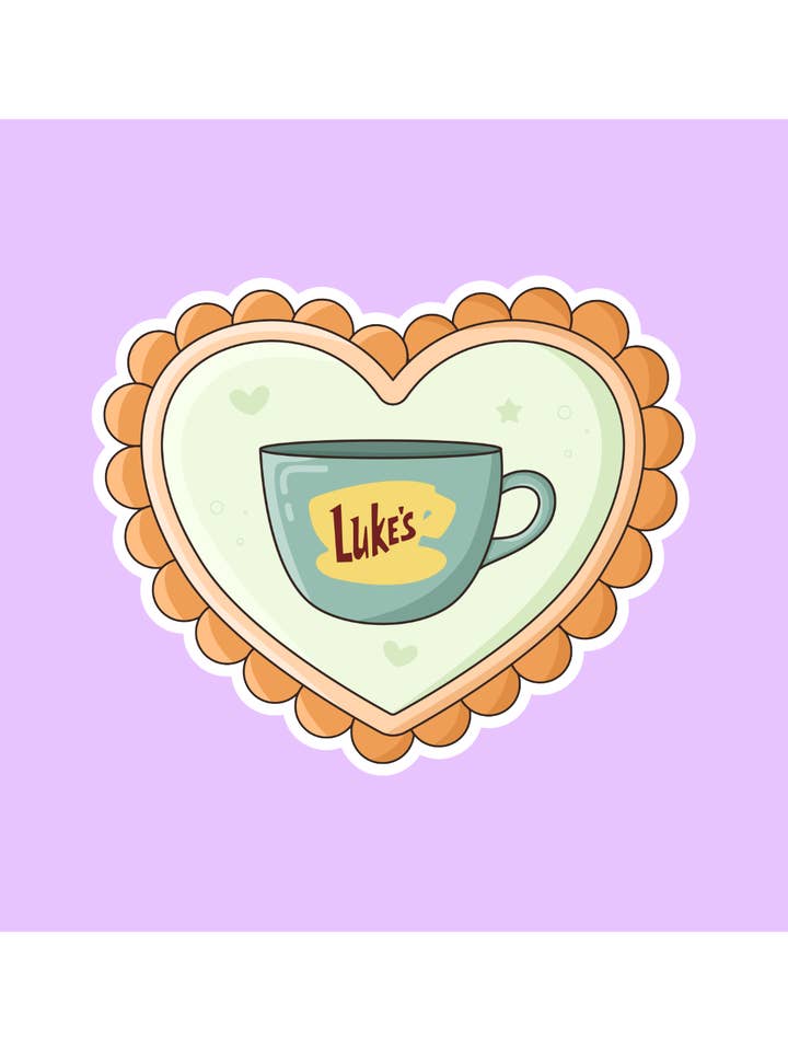 Luke's Coffee Cup Stamp Sticker for wholesale by Shadows of Sunshine