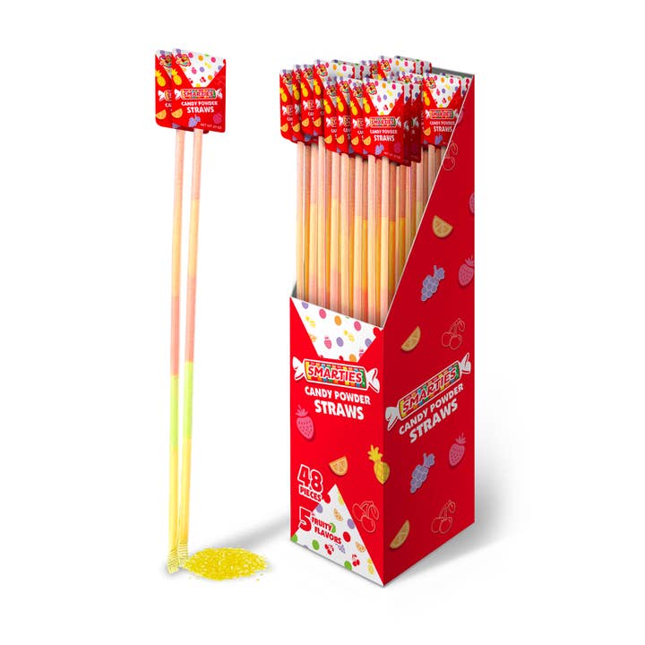 Grandpa Joe's Candy Shop - Wholesale Hard Candy - Smarties Candy Powder Straws, .37oz, 48ct