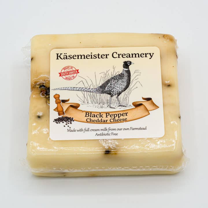 Black Pepper Cheddar Cheese for wholesale by Kasemeister Creamery