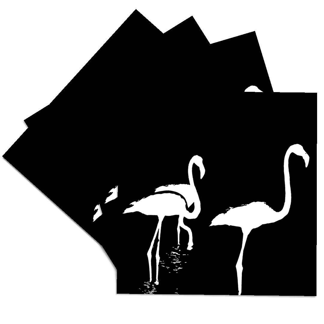 3dRose – wholesale Coasters – 3dRose, Three Flamingos Watercolor Silhouette In White, Coaster0