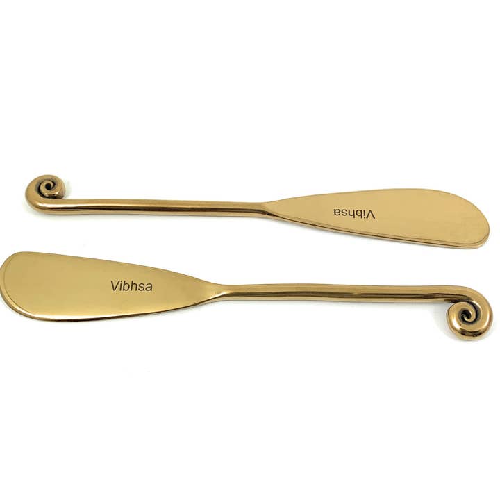 Butter Spreaders Set of 6 (Stainless Steel, Golden Finish) for wholesale by Vibhsa