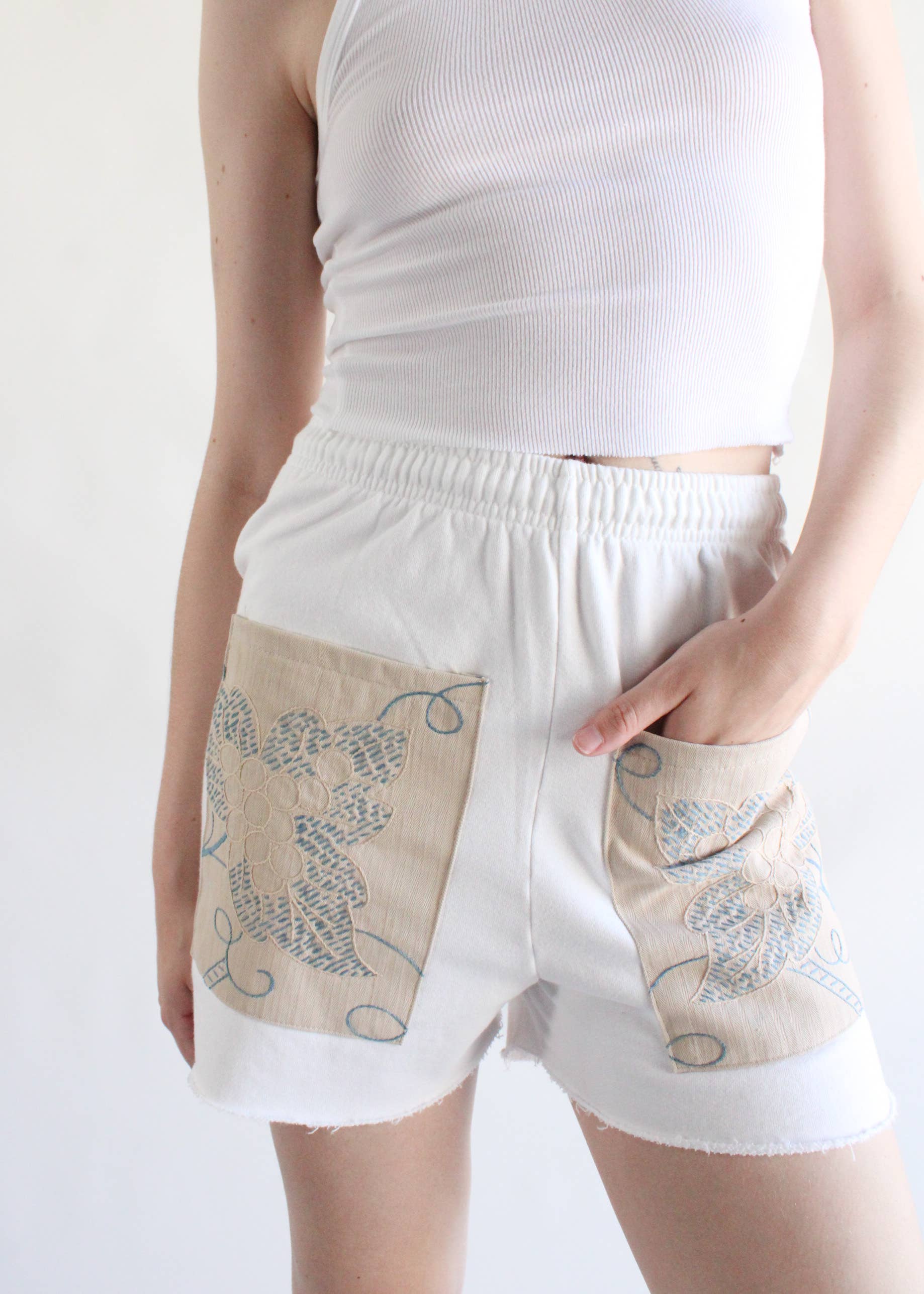 American Recycled Clothing - Wholesale Shorts - Women's - Sweat Short with Embroidered Front Pocket2