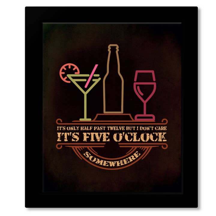 Song Lyrics Art - Wholesale Art Print - It's 5 O'Clock Somewhere - Jimmy Buffett Lyric Inspired Wall Art3