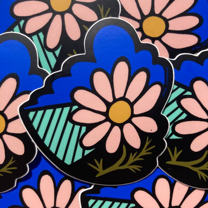 Sticker- Pink Flower for wholesale by Jenna Tomasello