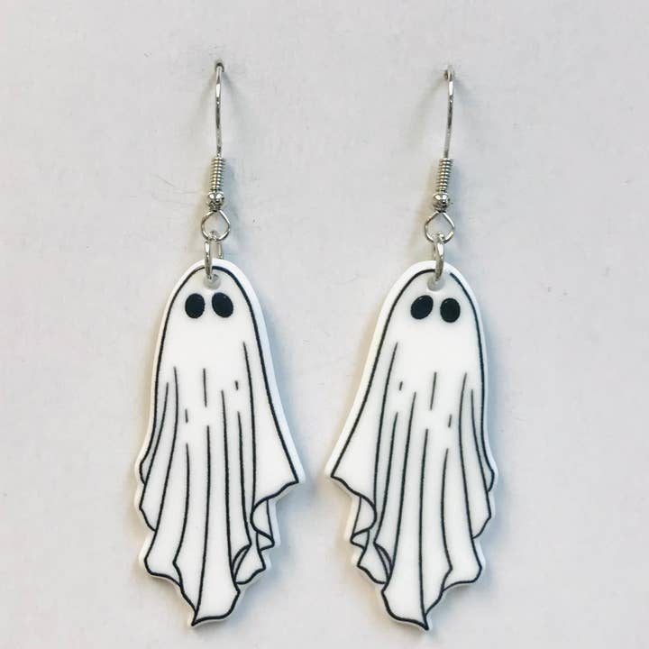 SimpleNGreat - Wholesale Dangle Earrings - Acrylic Goth Earrings, White Ghost Earrings0