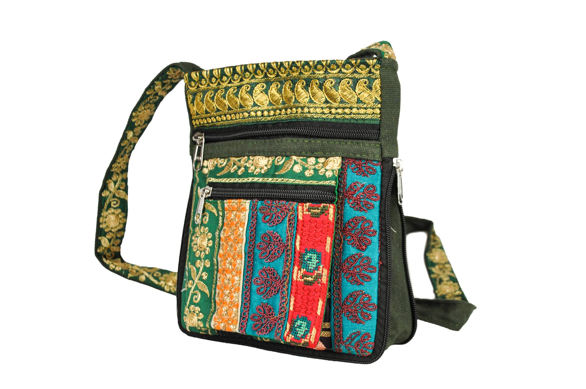 Zumki - Wholesale Crossbody Bag - Women's - Sage Embroidered Crossbody Bag5