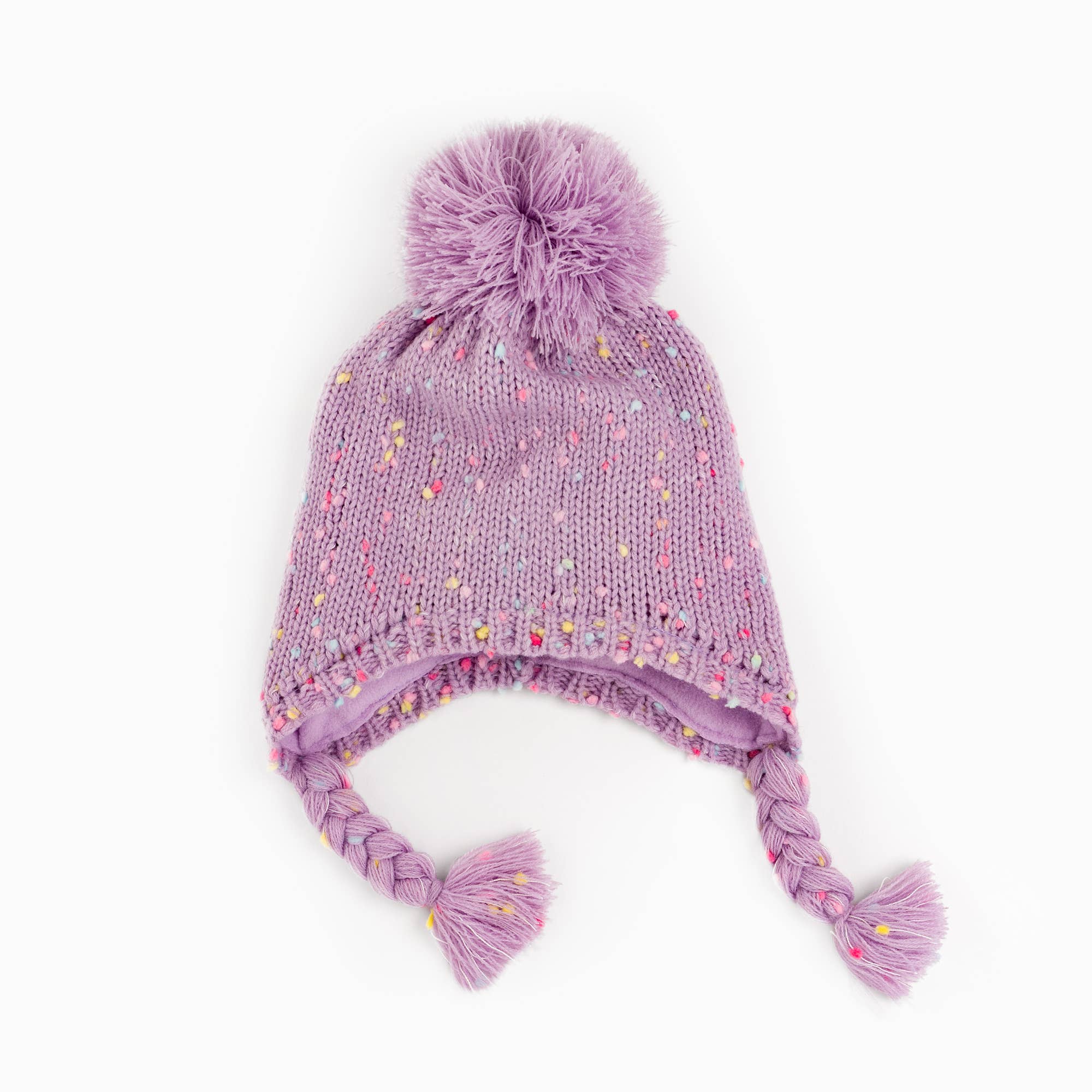 Peppercorn Kids - Wholesale Beanie - Kinderen - Hoed met oorklep en vlechten voor meisjes, paars, alle maten1