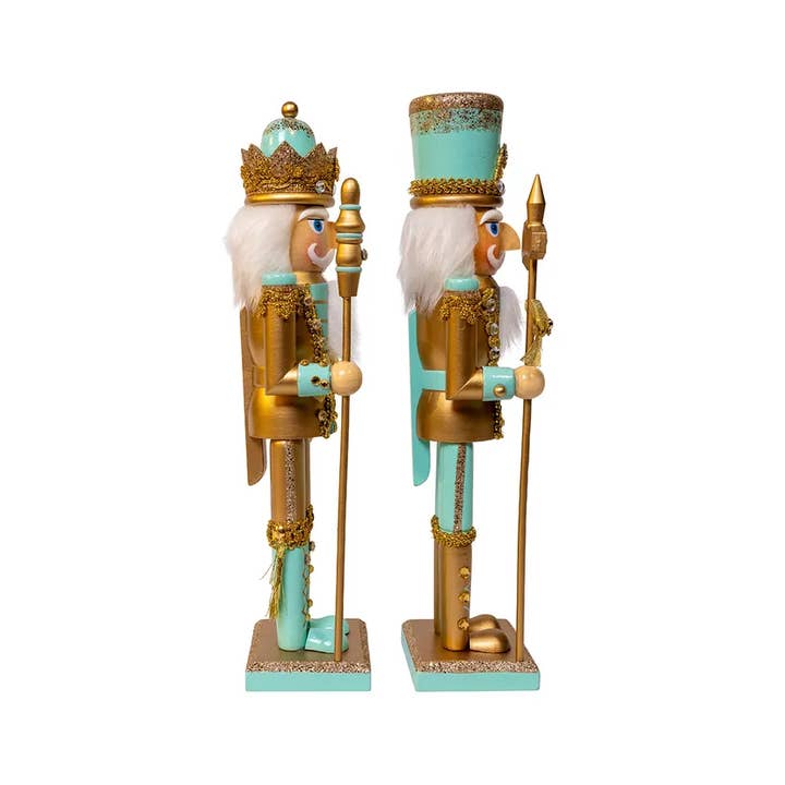 Kurt S. Adler, Inc. - Vente Casse-noisette de Noël - Casse-noisette en bois doré de 15" Assortedqua, 2 assortis1