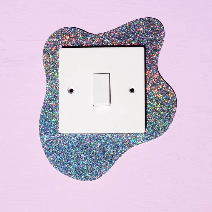 Printed Weird - Venta al por mayor Cubiertas/placas del interruptor de luz - Cubierta de interruptor de luz holográfica con purpurina2