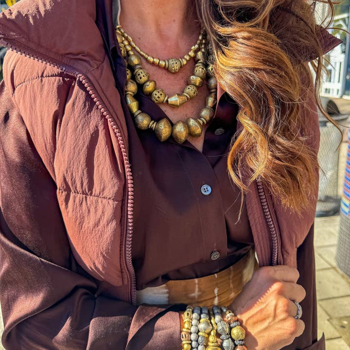 Twine & Twig - Wholesale Bib Necklace - Layered Classic Necklace | Gold1