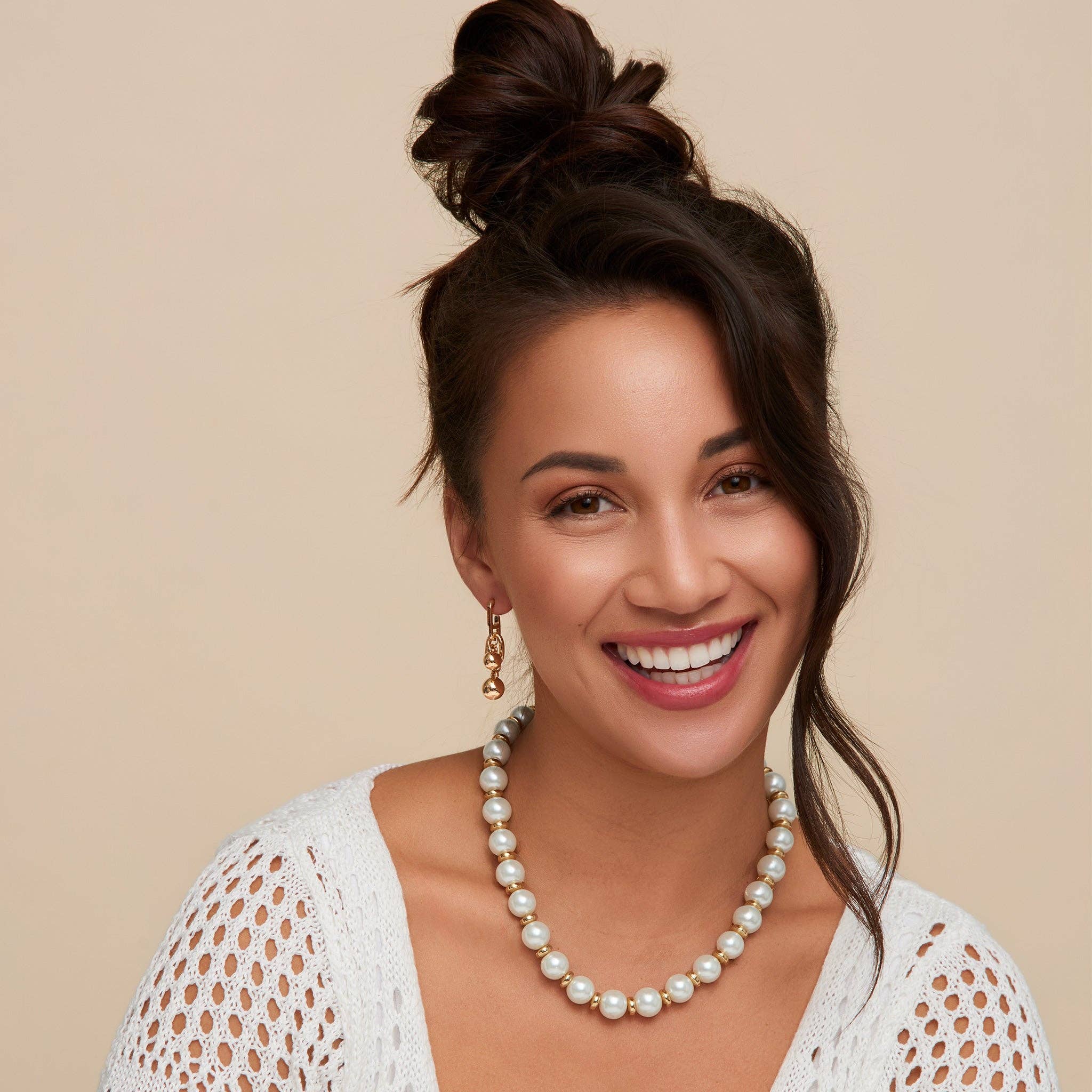 Elsie & Zoey - Wholesale Dangle Earrings - Drop Earrings Rainey Oval Link Double Ball Accent2