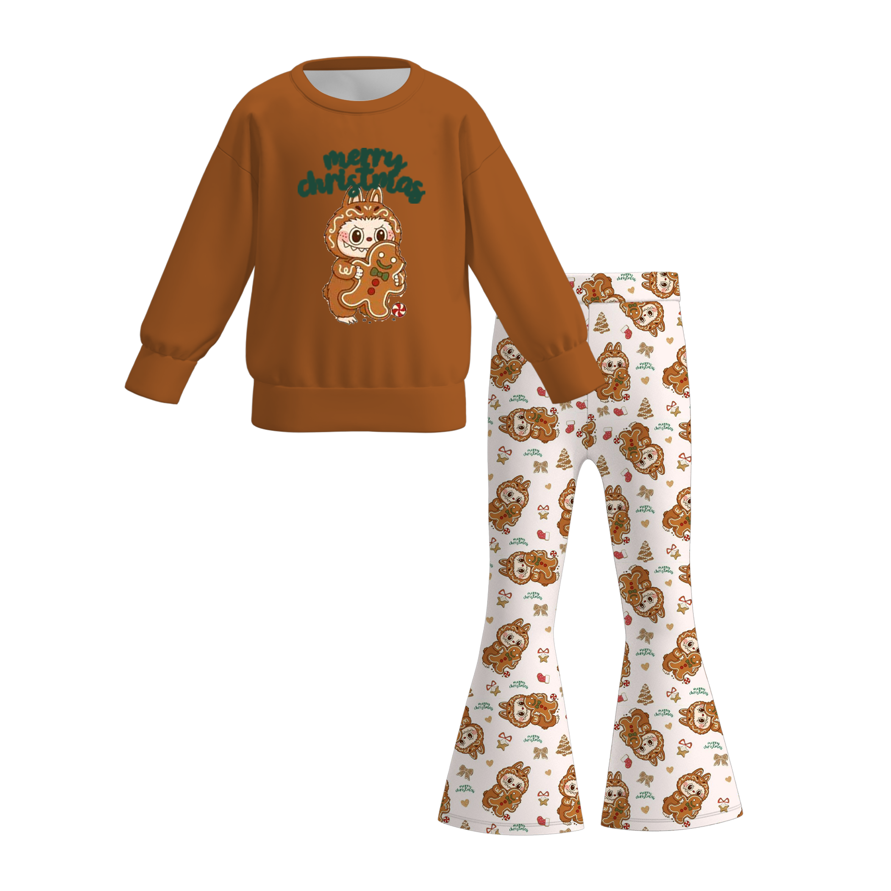 Auraquise - Wholesale Top & Pant Set - Kids - Girls 2 Pieces Labubu Themed Printed Top + Pant Set1