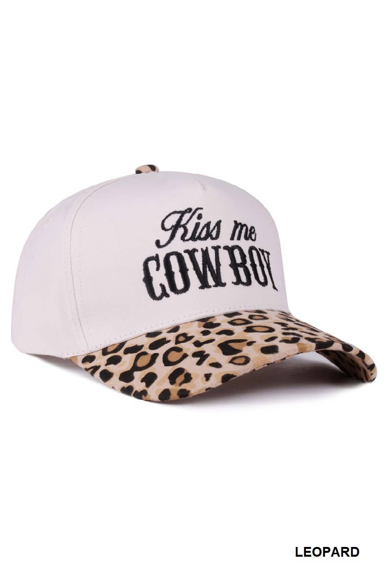 42POPS - Wholesale Baseball Cap - Women's - .1014 Kiss Me Cowboy Two Tone Canvas Cotton Cap SI-284765