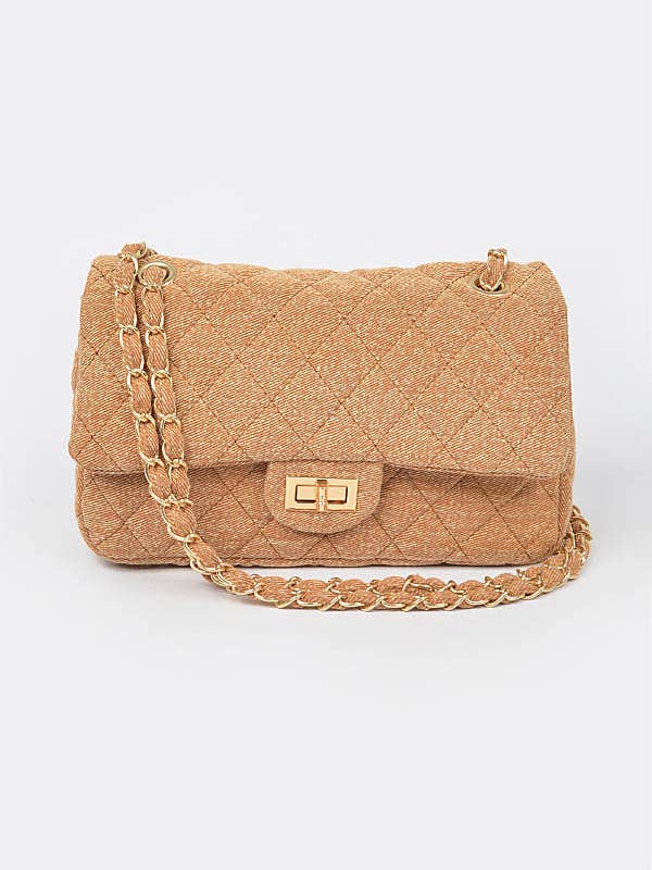 Quilted Denim Shoulder Bag for wholesale by Shop Neighbors