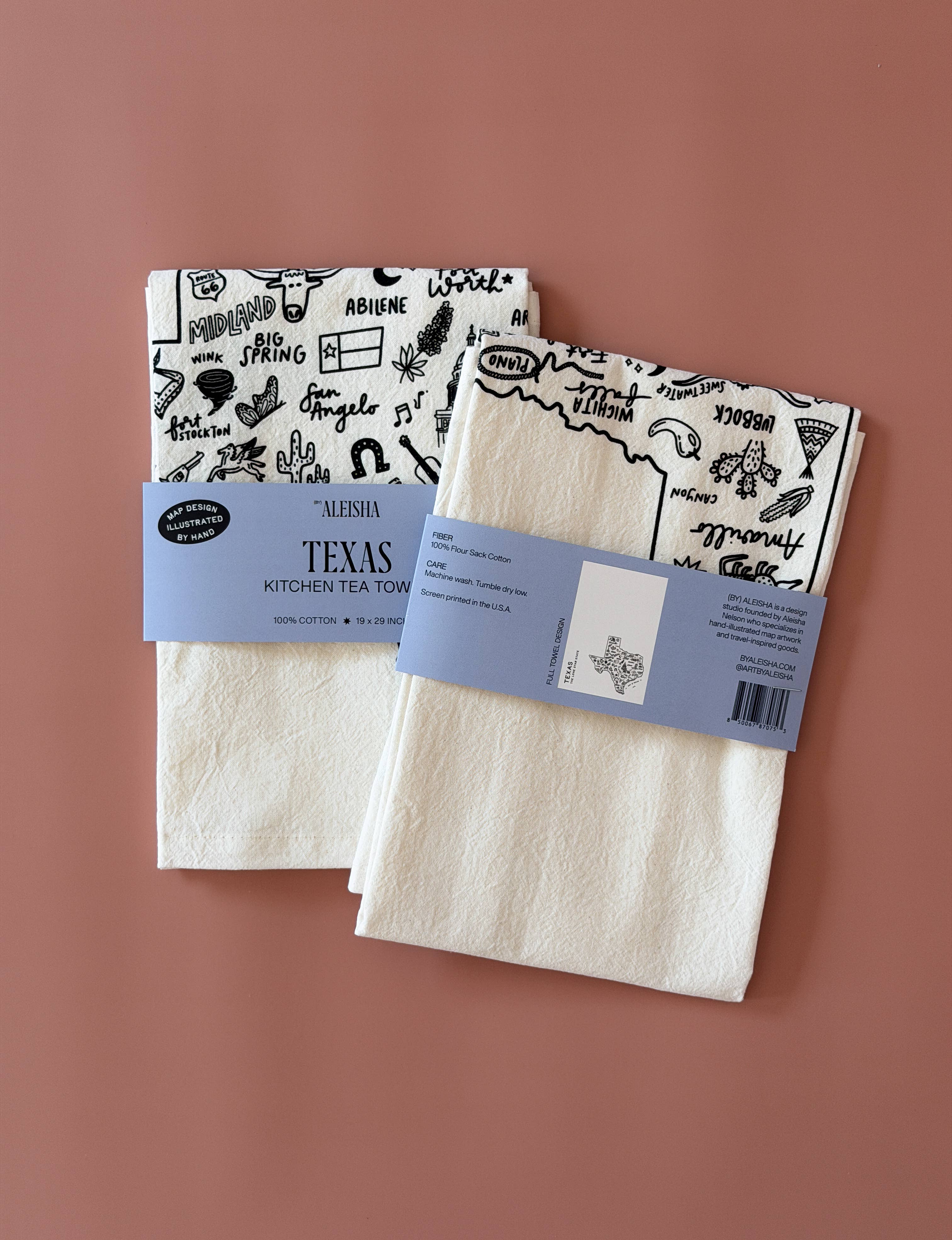 By Aleisha - Wholesale Tea Towel - State of Texas Tea Towel1
