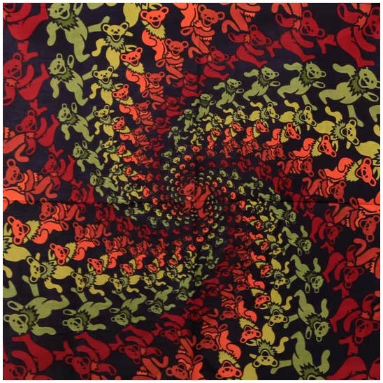 Dankbare Dood Houten Spiraal Dansende Beren Bandana voor wholesale door Gypsy Rose