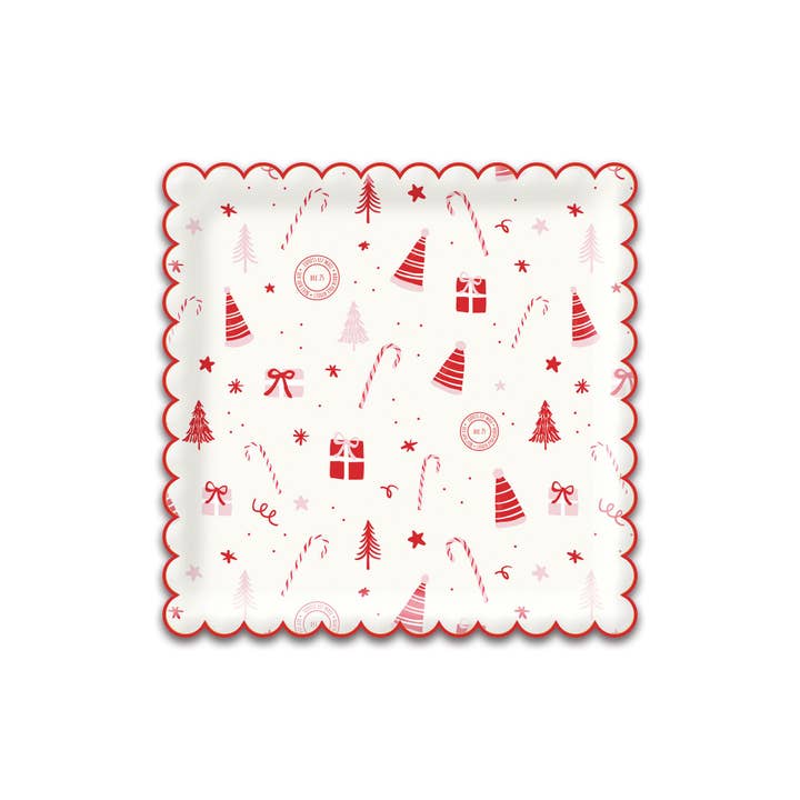 My Mind’s Eye - Wholesale Disposable Plate - ELF1041 - Elf Scallop Scatter Paper Plate
