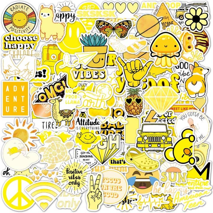 100-Pack Stickers Yellow for wholesale by EL NIDO DESIGN