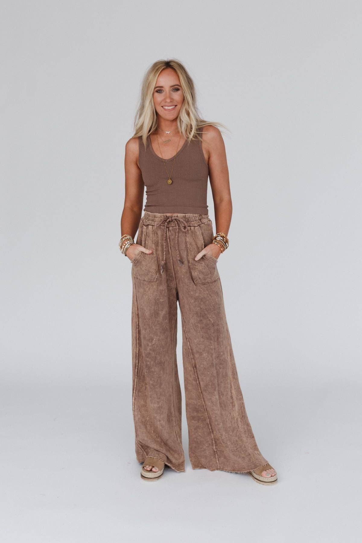Three Bird Nest - Wholesale Pants - Women's - Relaxing Robin Wide Leg Pant - New Mocha8