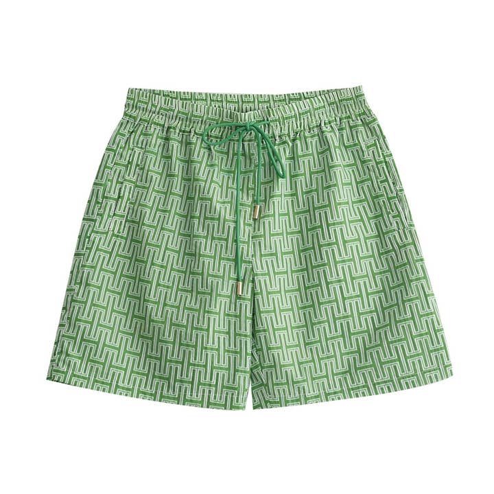 Hugh & Main - Wholesale Shorts - Women's - Green Monogram Shorts