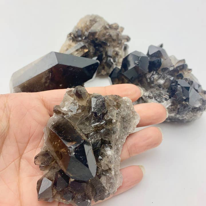 Pelham Grayson Rose - Wholesale Spiritual Stone/Crystal - Smoky Quartz Clusters | .5"-2" | 1/2 Kilo | Brazil