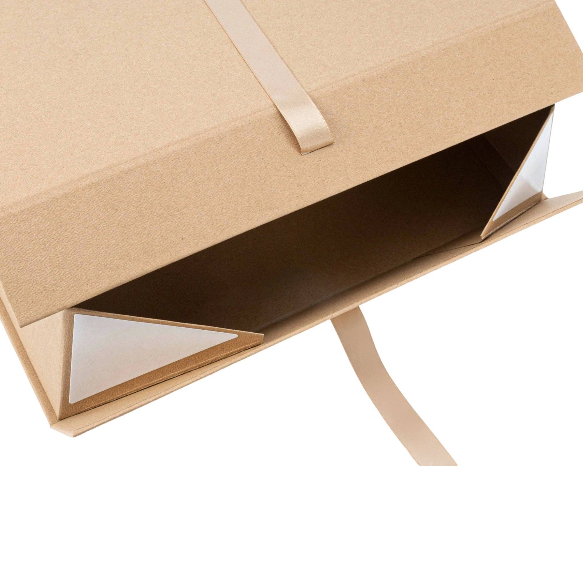 LA Ribbons Wholesale - Wholesale Gift box - 14" x 9" x 4.3" Collapsable Gift Box w/ Satin Ribbon & Magnetic Square Flap Lid | Kraft2