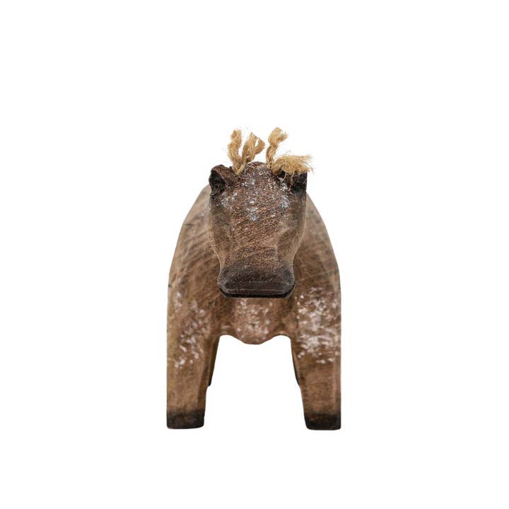 Foreside Home & Garden - Wholesale Decorative Tabletop Object - Prescott Carved Cow Deco Accent Natural Wood Fall Decor4