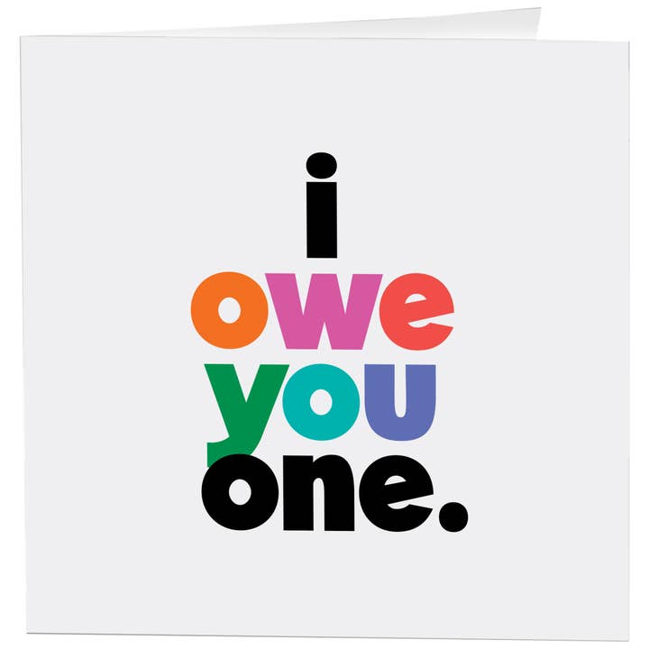 Quotable - Wholesale Thank You Card - Cards - D367 - I Owe You One - Thank You (Saying)