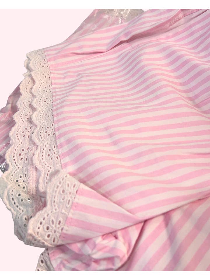 Paper Flower - Wholesale Underwear - Kids - Striped Lace Trim Boxer Shorts Tween Girls1