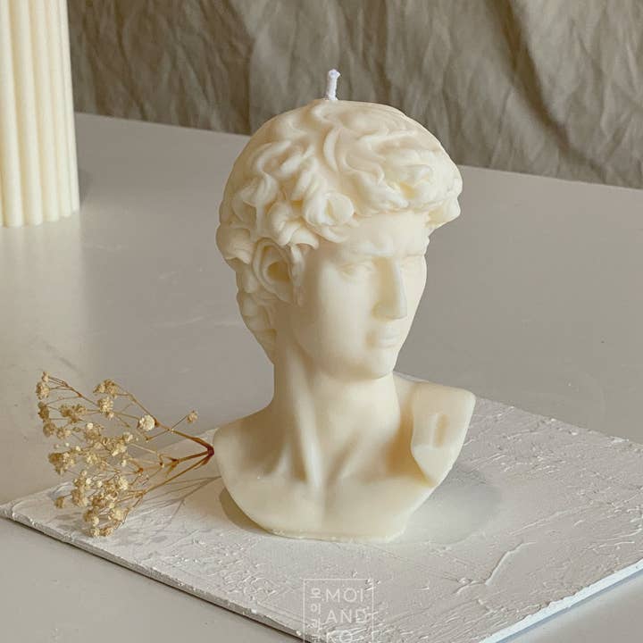 MOI AND KO - Venta al por mayor Velas de diseño llamativo - Busto de David vela de Soja | Escultura Vela Decorativa