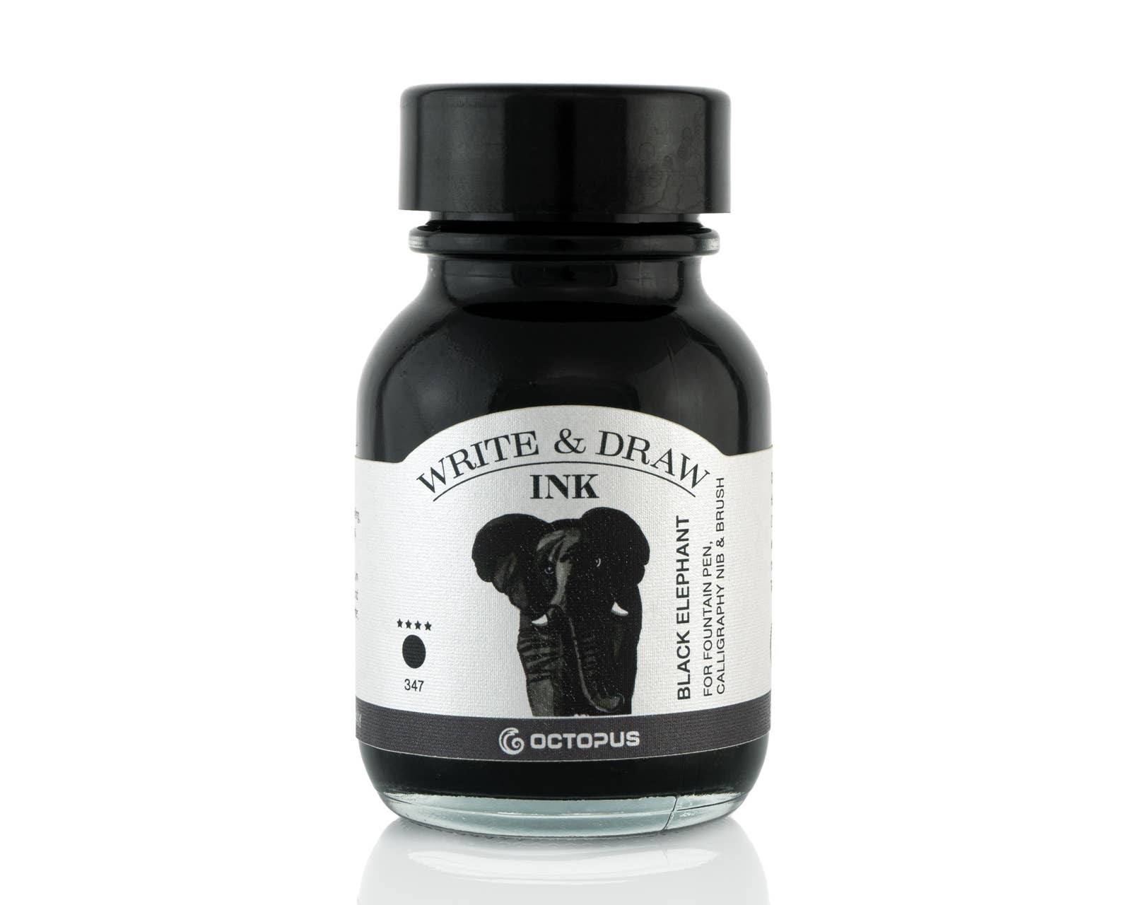 Octopus Concept GmbH – wholesale Writing ink – Write and Draw Ink 347 Black Elephant Writing Paper 50ml