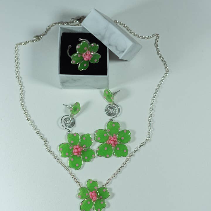 Green/Pink Polka Dot Textile Torah Set for wholesale by Perennial Peaces