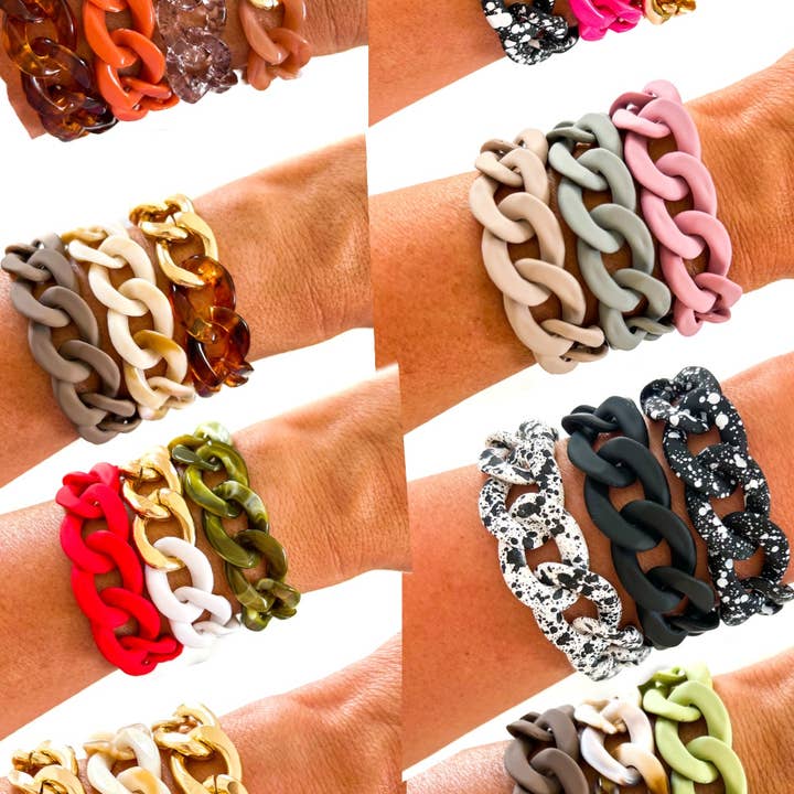 Savvy Bling - Wholesale Link & Chain Bracelet - All Chunky Acrylic Chain Link Bracelet