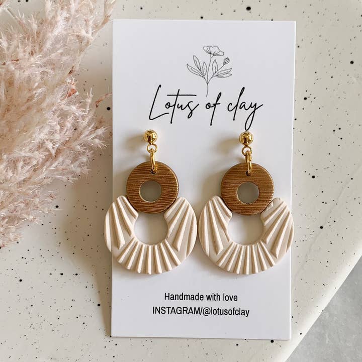 Lotus of clay - Venta al por mayor Pendientes colgantes - Pendientes modernos geométricos, pendientes modernos de arcilla1