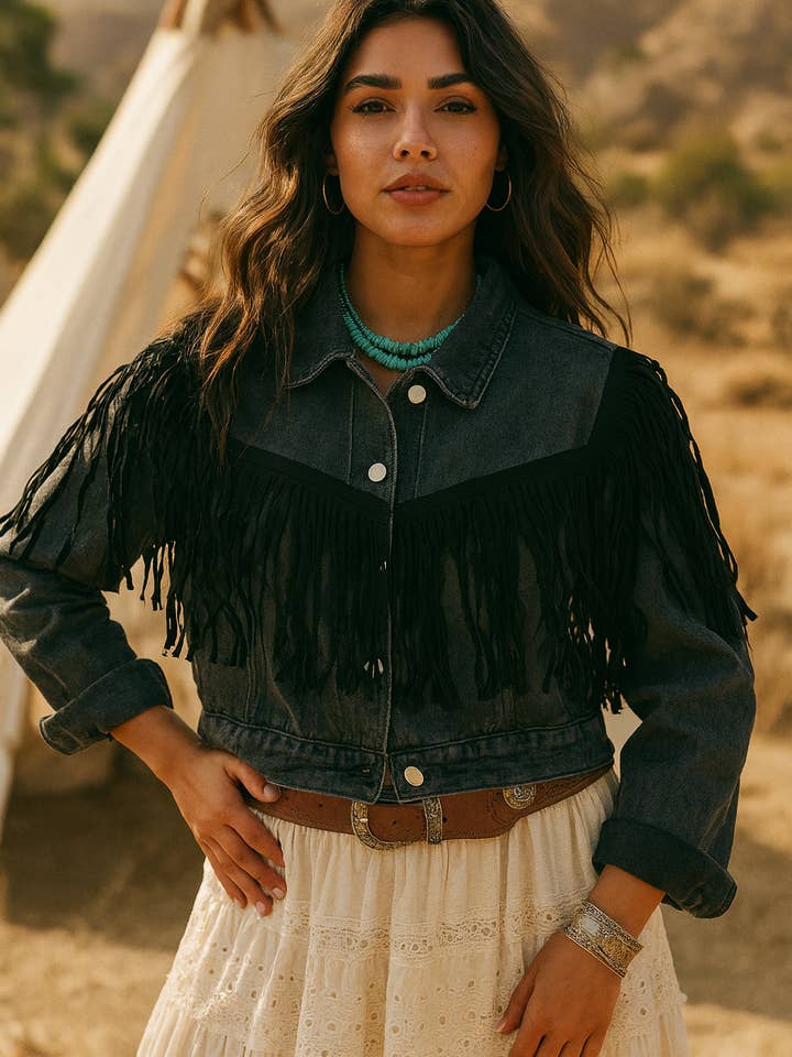 Midnight Fringe Jacket for wholesale by The Nu Vintage