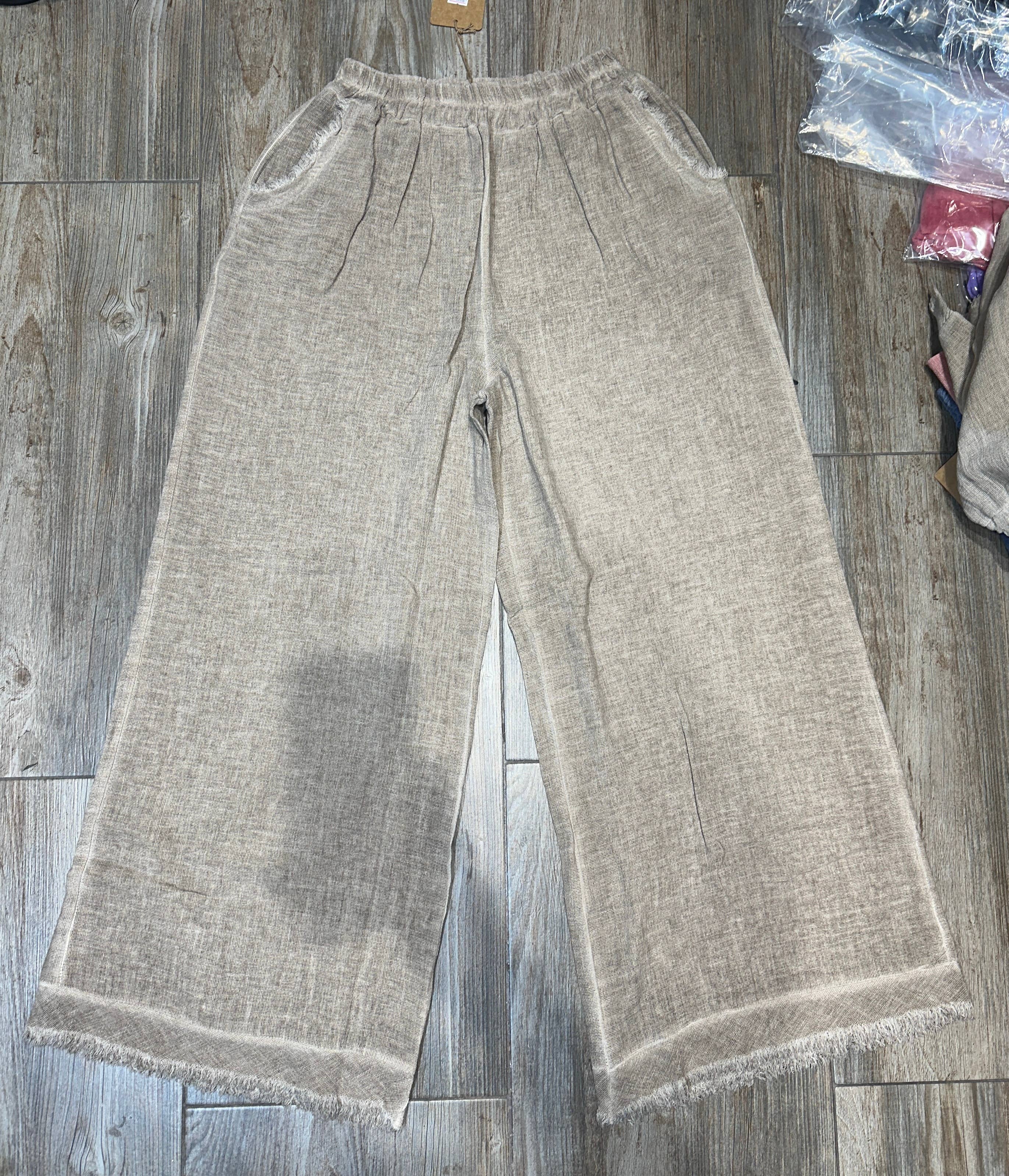 LÉA & LUC – Calças - Mulher por atacado – Calças em 50% Linho 50% Algodão REF. 933927