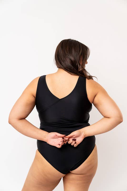 Black Wrap Front One Piece for wholesale on Faire1