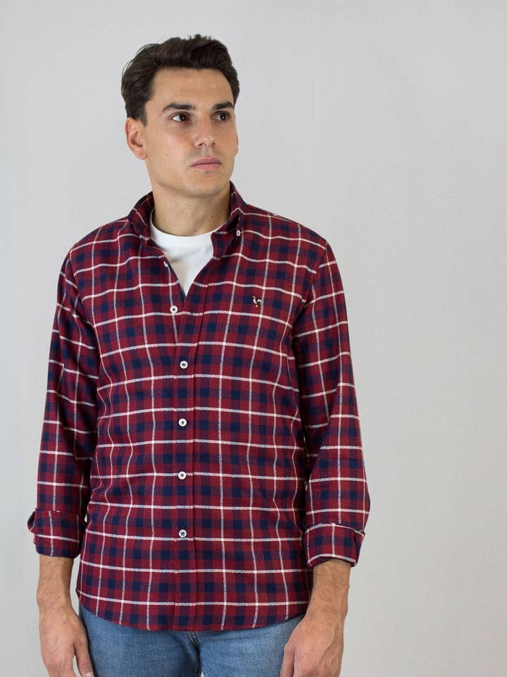 Camisa de cuadros rojos para venta al por mayor de Patadegayo