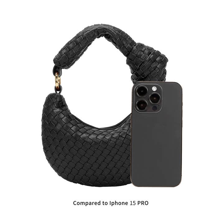 Melie Bianco - Wholesale Top Handle Bag - Women's - Brigitte Black Recycled Vegan Bag Charm