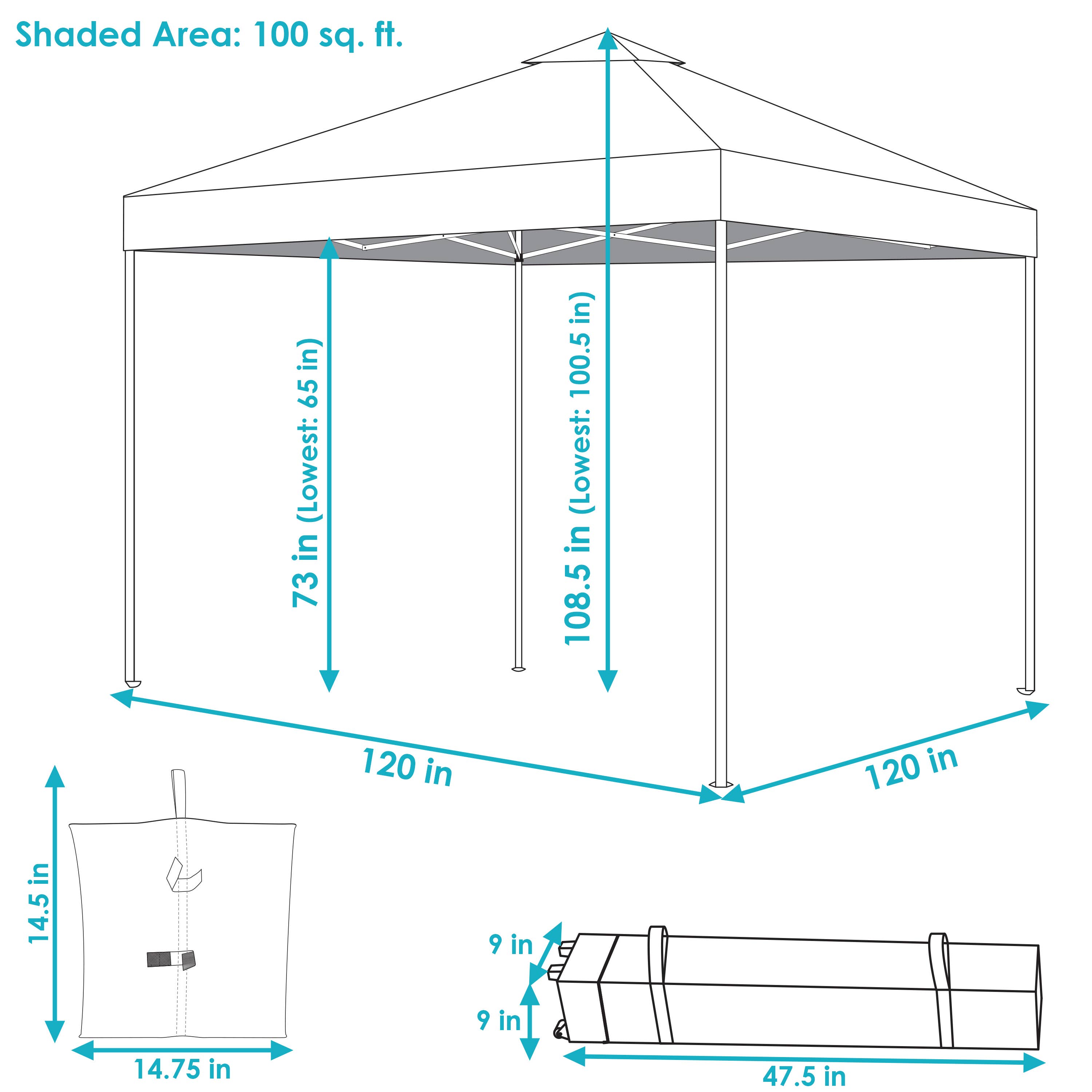 Sunnydaze Decor - Wholesale Sports & Outdoor - Premium Pop-Up Canopy with Sandbags - 12 ft x 12 ft - Red3