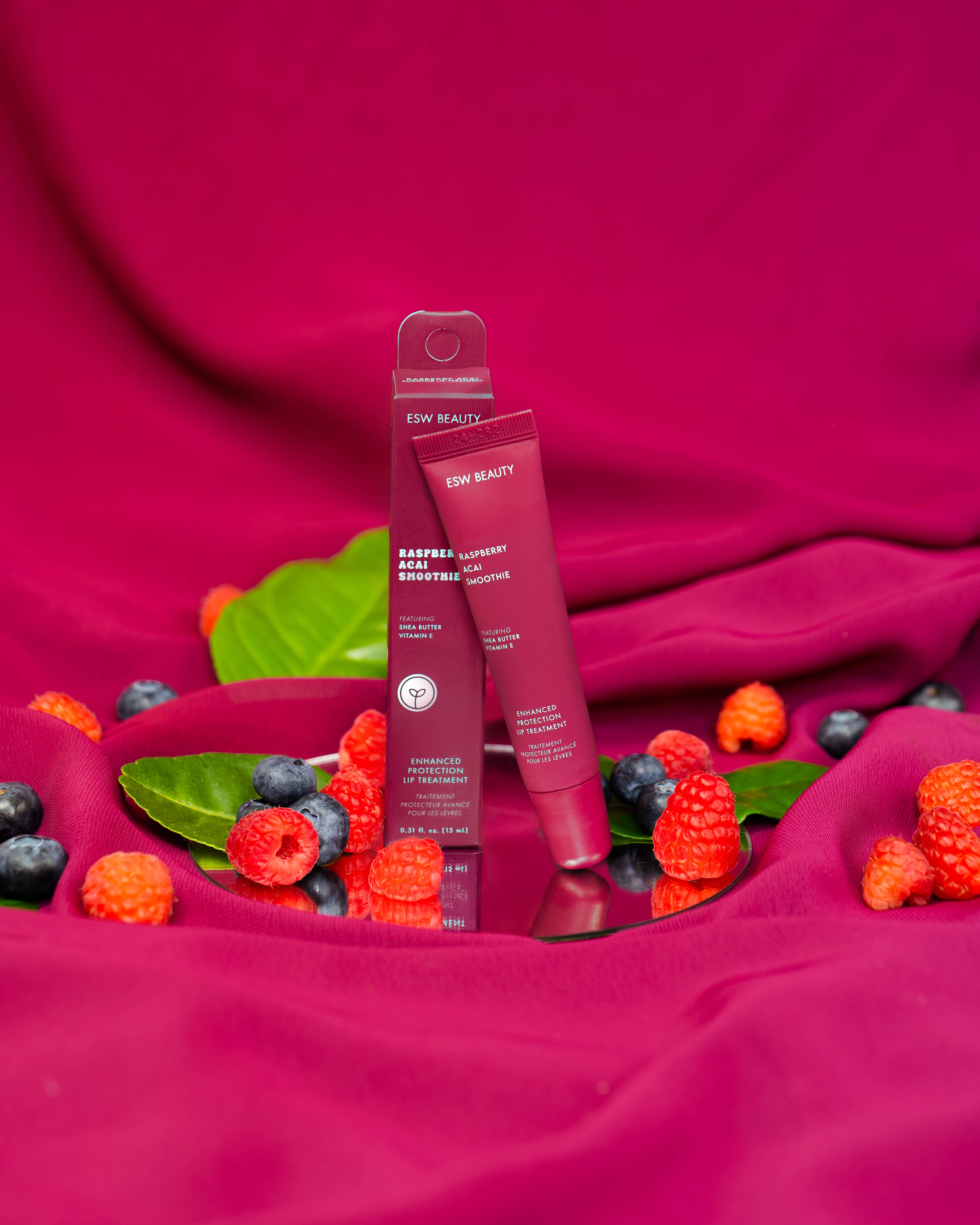 ESW Beauty - Vente Baumes à lèvres - Traitement protecteur amélioré pour les lèvres au smoothie à la framboise et à l'açaï2