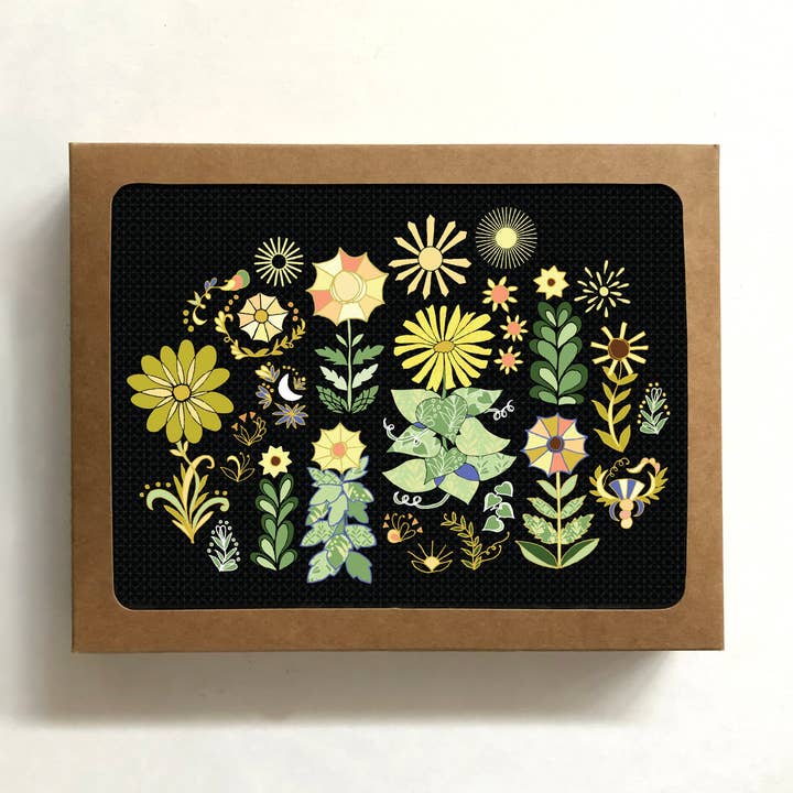 BOX of 8 Sunflowers Card - floral blank thank you card for wholesale by Cynla