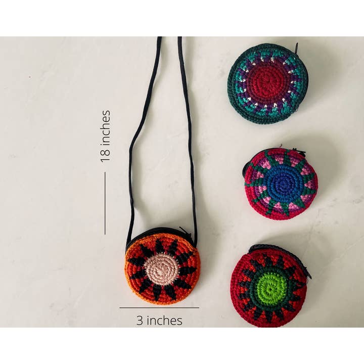 Pura Vida – wholesale Coin purse – Women’s – Mexican Embroidered Circular Crossbody Coin Purse
