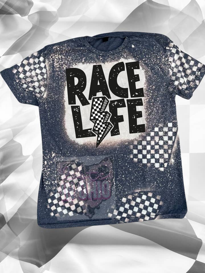 Race life tee - racing - blekt skjorta - dirk track för wholesale av Roots.In.Ohio