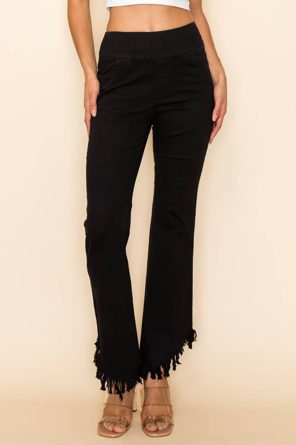 Urban Diction - Vente Pantalon – femme - Pantalon effiloché en sergé de coton Urban Diction 0