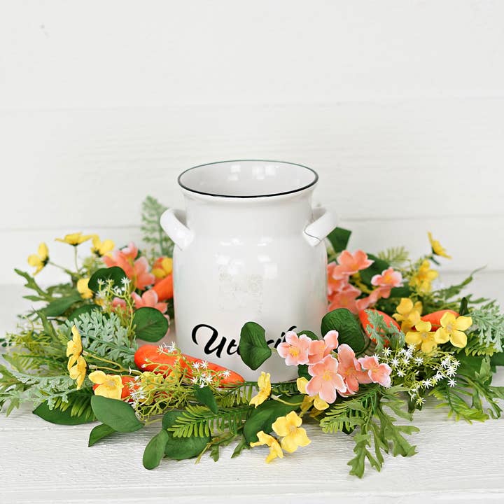 Impressive Enterprises, Inc. - Wholesale Wreath - 35290- 20in Wreath-Spring Carrot Garden4