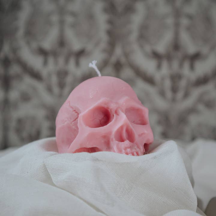 A Pleasant Thought - Wholesale Novelty Candle - Half Skull | Pillar Candle13